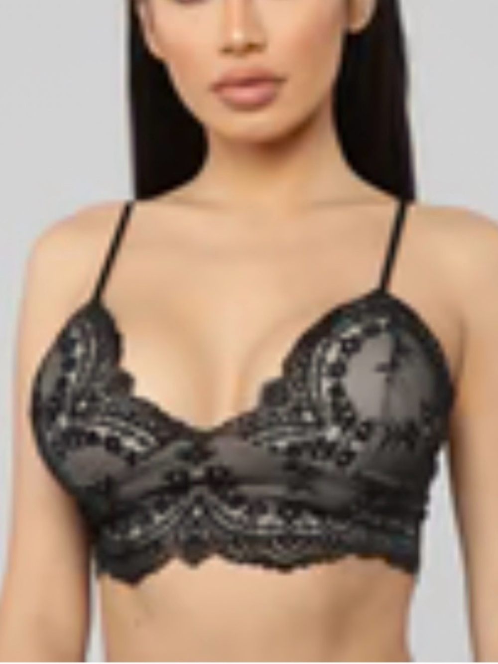 Bozzolo Black Lace Longline Bralette